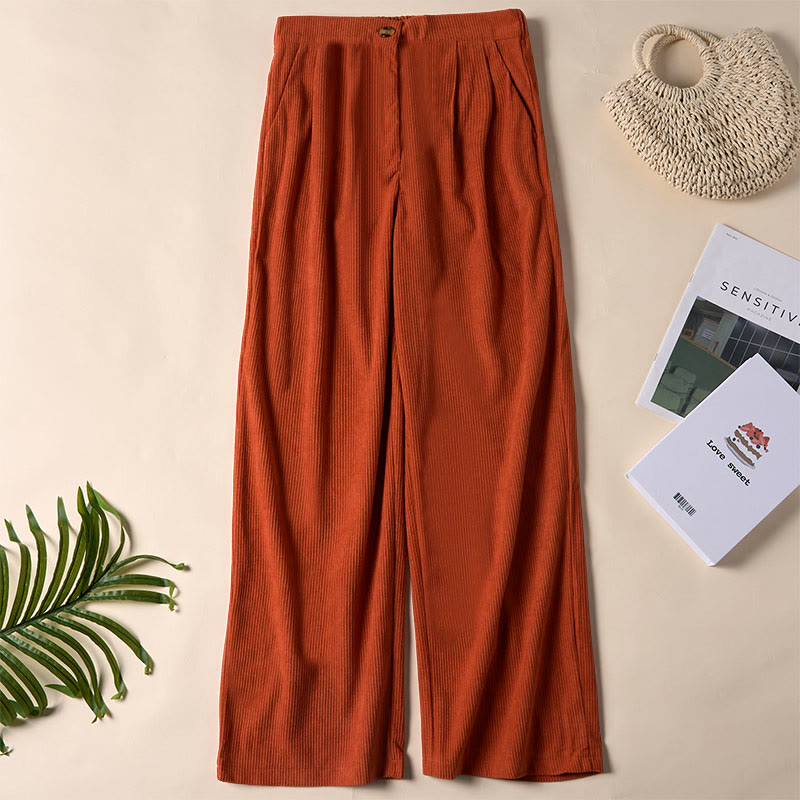 Buddha Stones Lässige Cordhose mit geradem Bein und Taschen für Damen - Schokolade - US14， UK/AU18，EU46 (2XL) - image 34