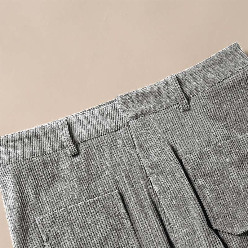 Buddha Stones Damenhose aus schlichtem Cord-Polyester mit weitem Bein und Knöpfen und Taschen - image 19