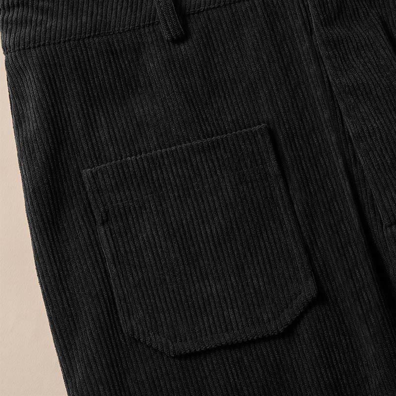 Buddha Stones Damenhose aus schlichtem Cord-Polyester mit weitem Bein und Knöpfen und Taschen - image 29