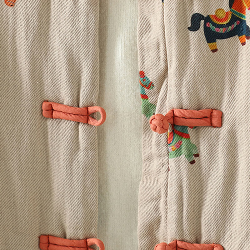 Damen-Baumwolljacke mit langen Ärmeln, dicker Verarbeitung, Buddha Stones -Pferd-Fu-Motiv, Froschknopf-Design - image 9
