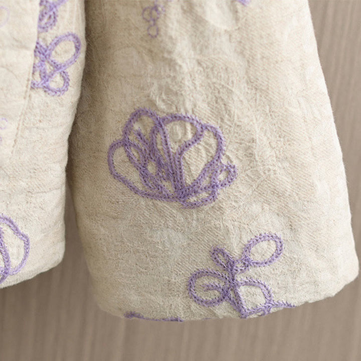 Buddha Stones Damen Winterjacke mit langen Ärmeln, Stehkragen, Froschknöpfen, Baumwollwattierung und Taschen - image 15