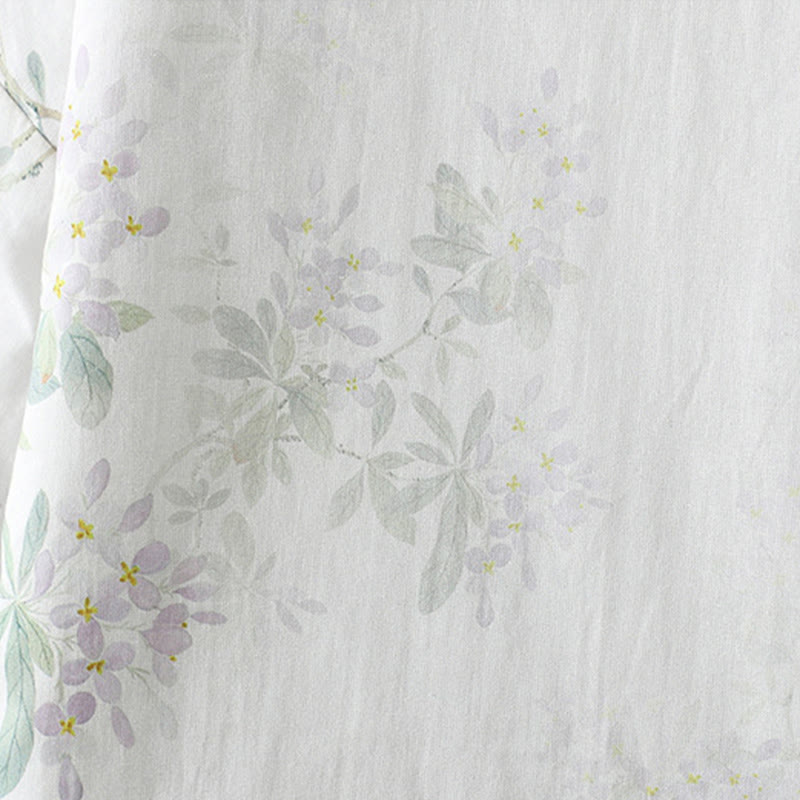 Buddha Stones Damen-Baumwolljacke mit Blumenmuster, langen Ärmeln und Froschknöpfen - image 6