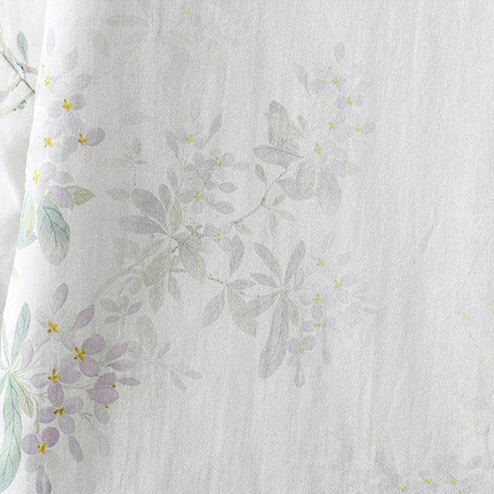 Buddha Stones Damen-Baumwolljacke mit Blumenmuster, langen Ärmeln und Froschknöpfen - image 6