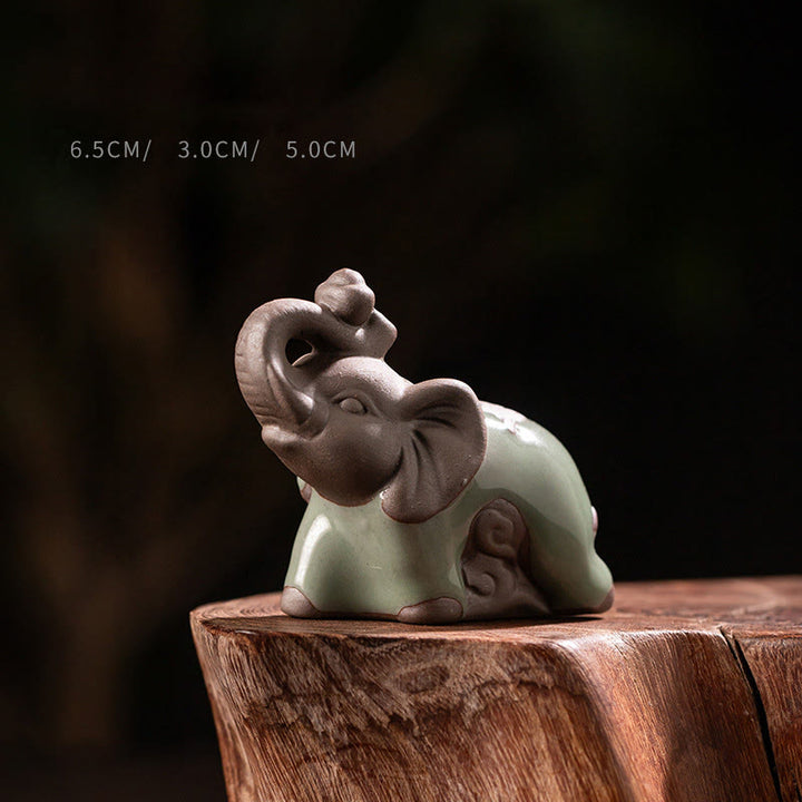 Kleine Elefantenstatue aus Buddha Stones, Keramik, Stärke, Heim- und Schreibtischdekoration, 6,5 x 3 x 5 cm - Elefant 6,5 x 3 x 5 cm - image 0