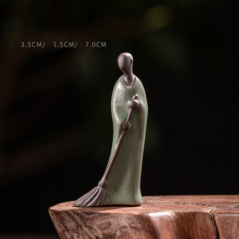 Buddha Stones, kleiner formloser Buddha, geschwungener Mönch, Keramikstatue, Heimdekoration, 3,5 x 1,5 x 7 cm - Buddha 3,5*1,5*7cm - image 0