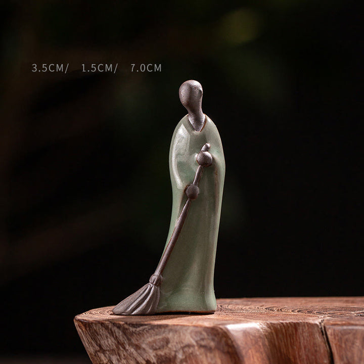 Buddha Stones, kleiner formloser Buddha, geschwungener Mönch, Keramikstatue, Heimdekoration, 3,5 x 1,5 x 7 cm - Buddha 3,5*1,5*7cm - image 0