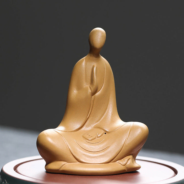 Buddha Stones, formloser Buddha, betende Keramikstatue, Zen-Dekoration, 5 x 2,5 x 5,3 cm - Gelb 10 x 5 x 7,7 cm - image 7