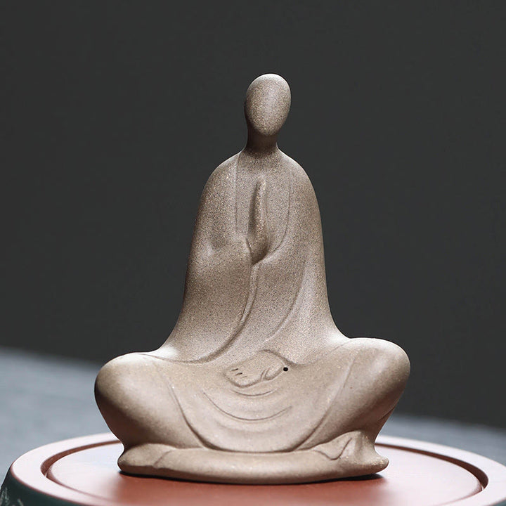 Buddha Stones, formloser Buddha, betende Keramikstatue, Zen-Dekoration, 5 x 2,5 x 5,3 cm - Braun, 10,2 x 5,1 x 7,9 cm - image 0