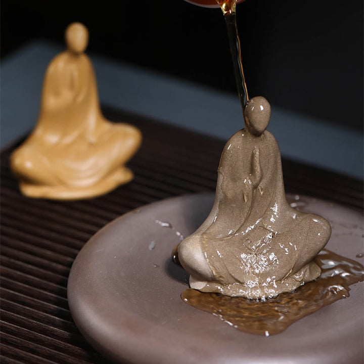 Buddha Stones, formloser Buddha, betende Keramikstatue, Zen-Dekoration, 5 x 2,5 x 5,3 cm - image 12