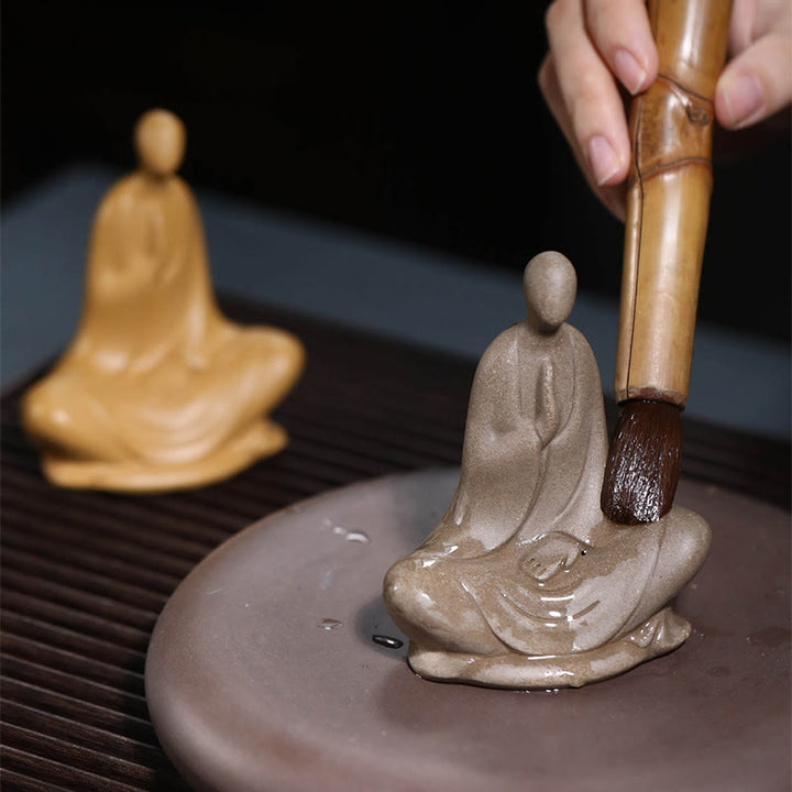 Buddha Stones, formloser Buddha, betende Keramikstatue, Zen-Dekoration, 5 x 2,5 x 5,3 cm - image 11