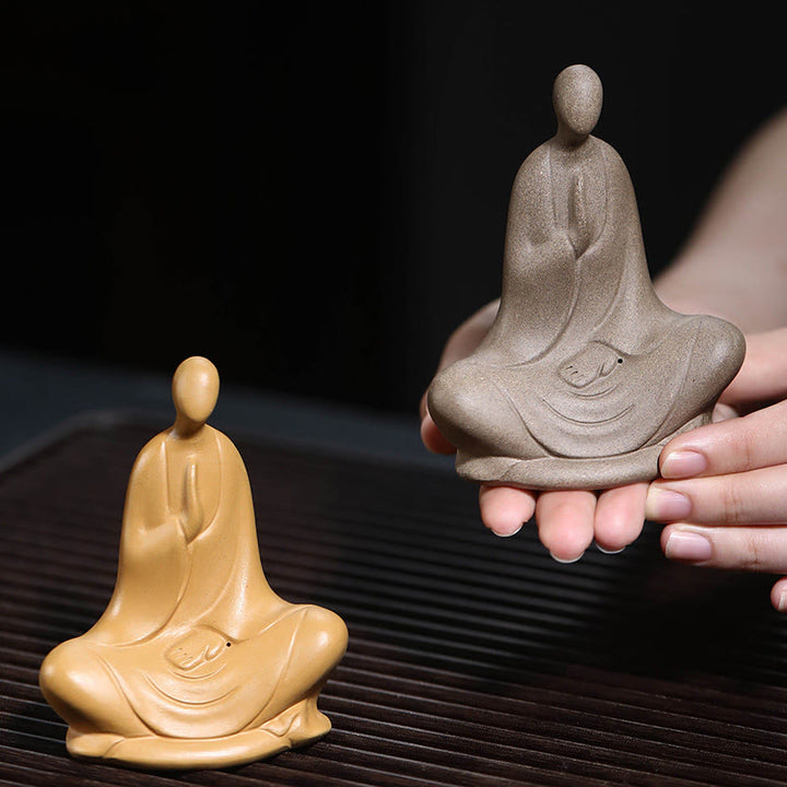 Buddha Stones, formloser Buddha, betende Keramikstatue, Zen-Dekoration, 5 x 2,5 x 5,3 cm - image 10