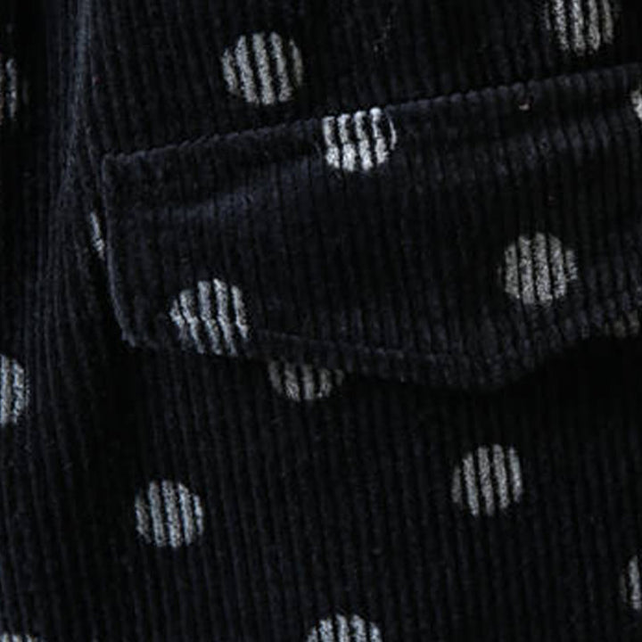 Buddha Stones Damen Herbst-Pendler-Haremshose aus Cord mit Punktmuster und Taschen - image 15