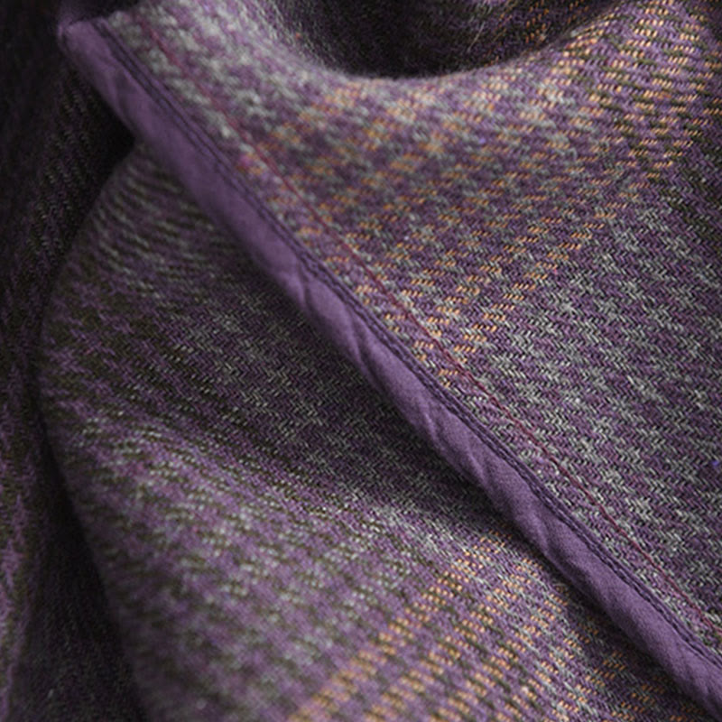 Buddha Stones Damen-Winterrock mit Karomuster, Baumwolle, Thermo, Länge 7–8, mit Taschen - image 10