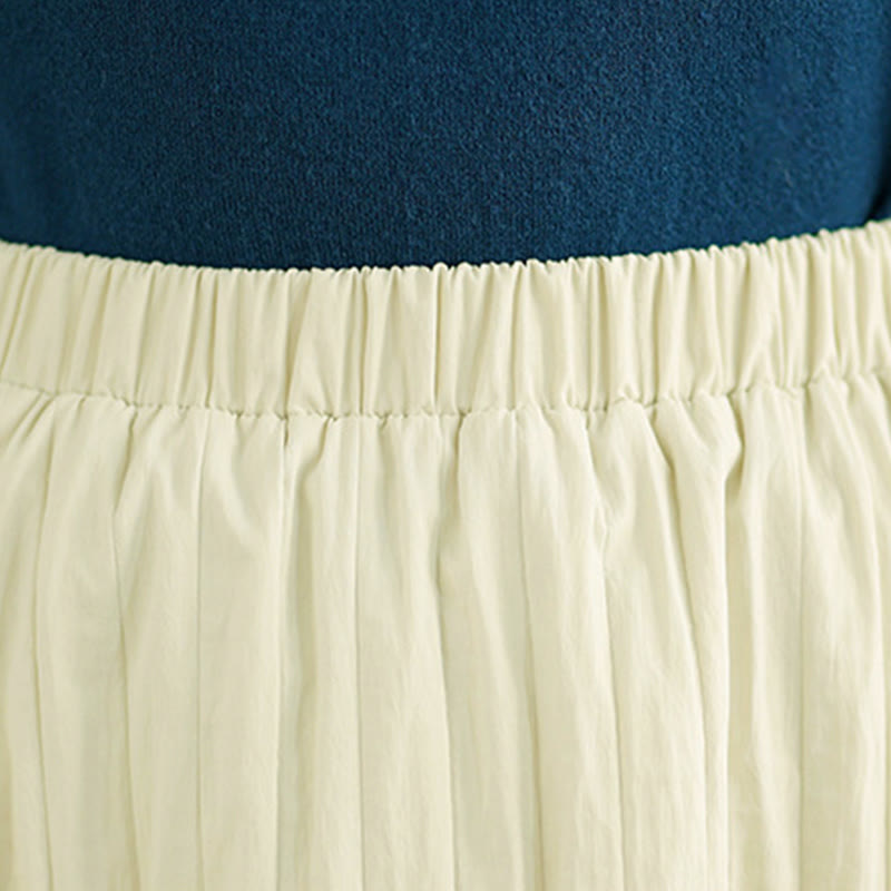 Buddha Stones Damen-Thermorock mit schlichtem Faltendesign und elastischer Taille und Taschen - image 15