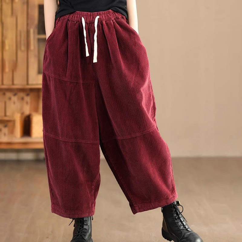 Buddha Stones Damenhose aus Baumwollcord mit Kordelzug und Thermofleecefutter und Taschen - Feuerfestziegel - US14, UK/AU18, EU46 (4XL) - image 5