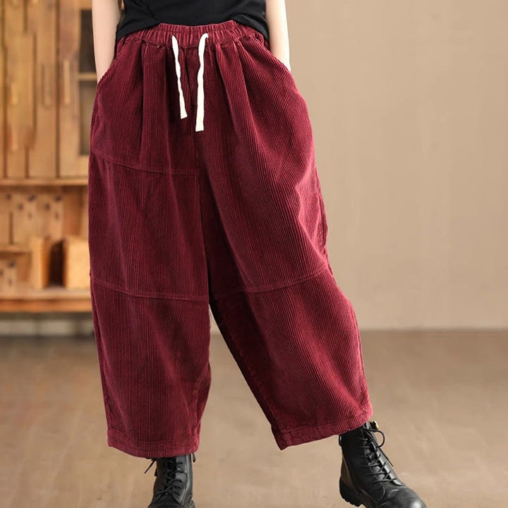 Buddha Stones Damenhose aus Baumwollcord mit Kordelzug und Thermofleecefutter und Taschen - Feuerfestziegel - US14, UK/AU18, EU46 (4XL) - image 5
