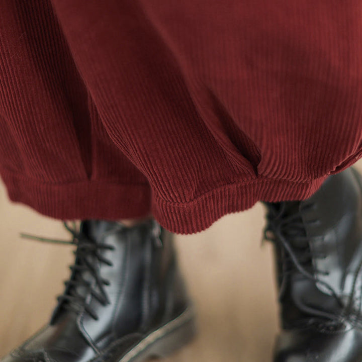 Buddha Stones Damen-Haremshose aus Cord mit Taschen und einfarbigem elastischem Bund - image 20