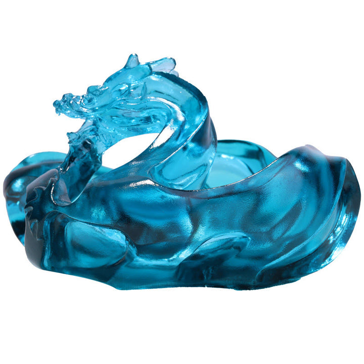 Buddha Stones, handgefertigter blauer Drache, Liuli-Kristallkunstwerk, Erfolgsdekoration für Zuhause oder Büro - image 7