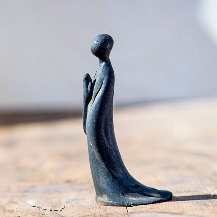 Buddha Stones , handgefertigt, stehender, formloser Buddha, Eisenpulver, Rostguss, Harz, Statue, Dekoration - image 1