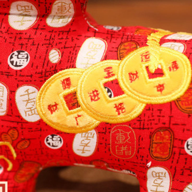 Buddha Stones , Jahr des Pferdes, Kupfermünzen, Plüschpuppe, Heimdekoration - image 5