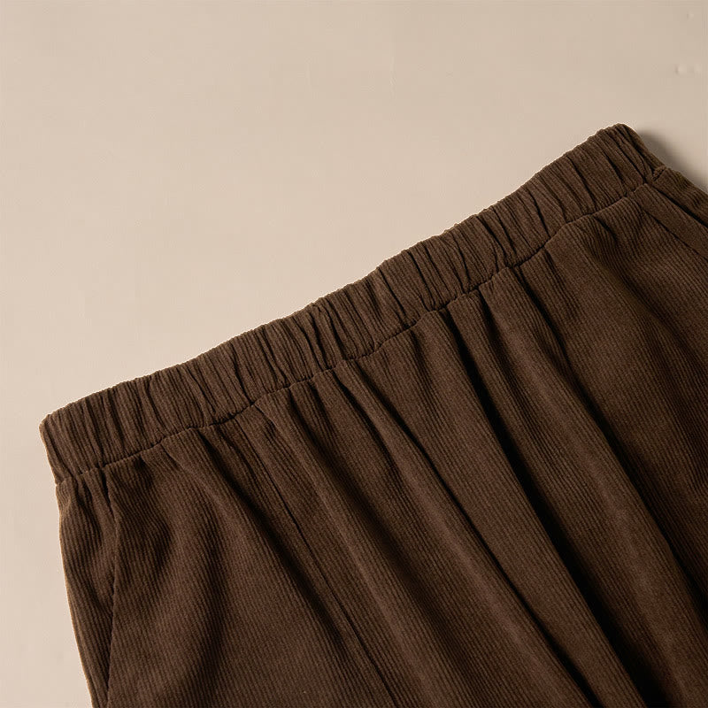 Buddha Stones Damen-Cordhose in Unifarben mit Taschen - image 5