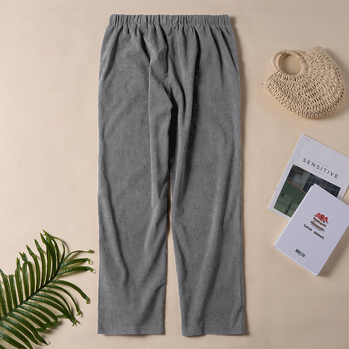 Buddha Stones Damen-Cordhose in Unifarben mit Taschen - image 16