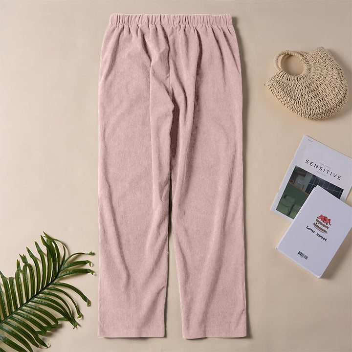 Buddha Stones Damen-Cordhose in Unifarben mit Taschen - image 34