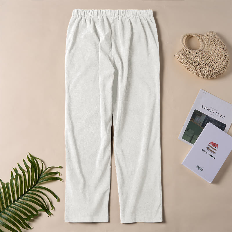 Buddha Stones Damen-Cordhose in Unifarben mit Taschen - image 11