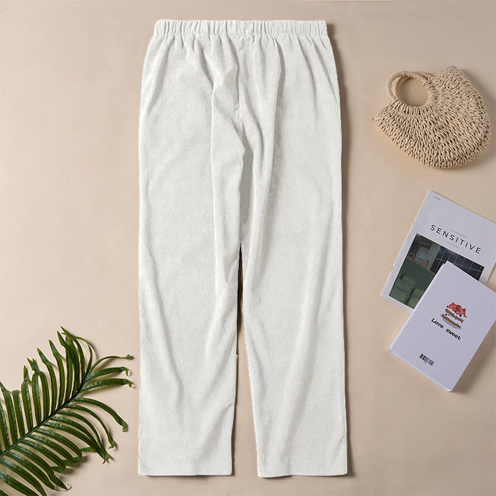 Buddha Stones Damen-Cordhose in Unifarben mit Taschen - image 11