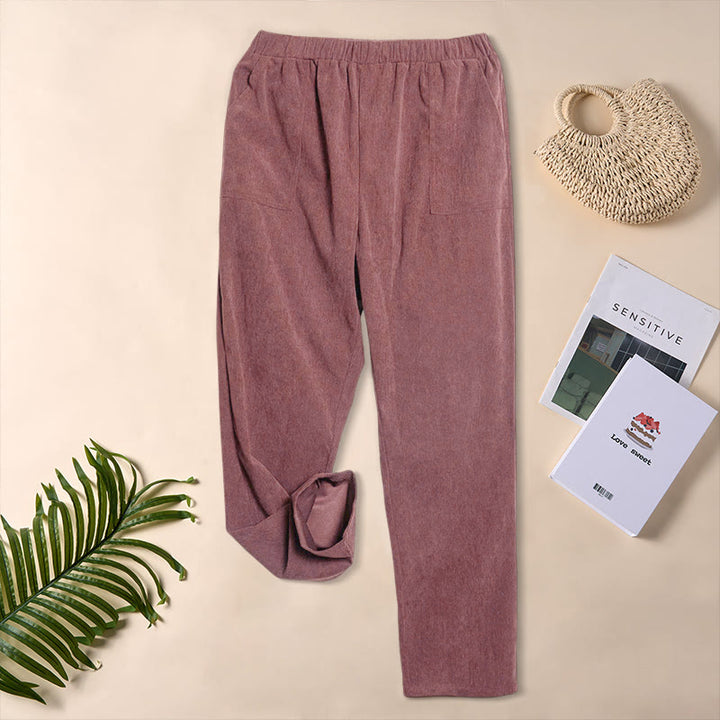 Buddha Stones Damen-Cordhose in Unifarben mit Taschen - IndianRed - US16, UK/AU20, EU48 (3XL) - image 17