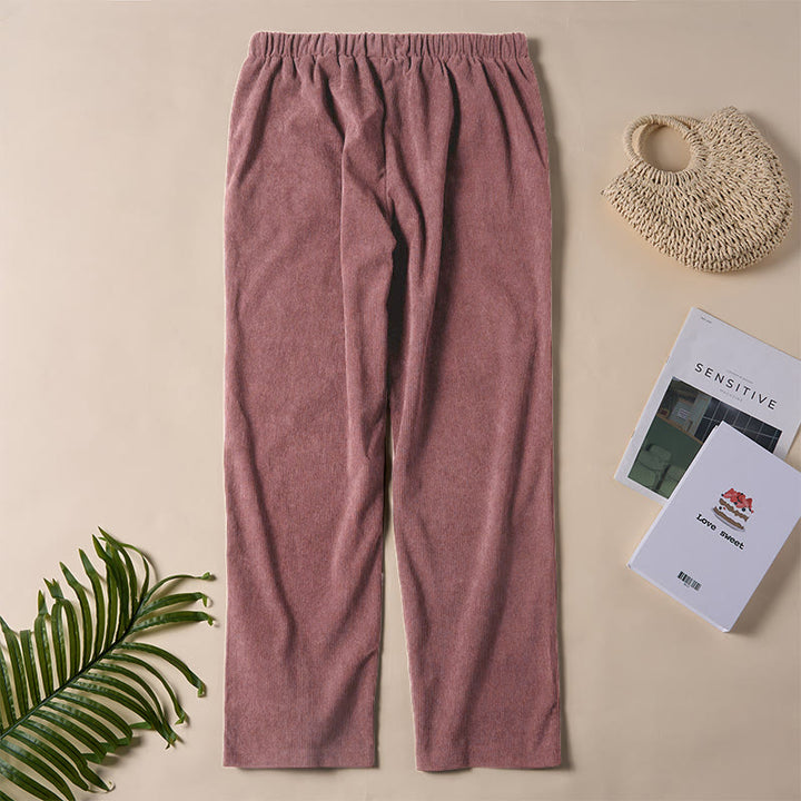 Buddha Stones Damen-Cordhose in Unifarben mit Taschen - image 22