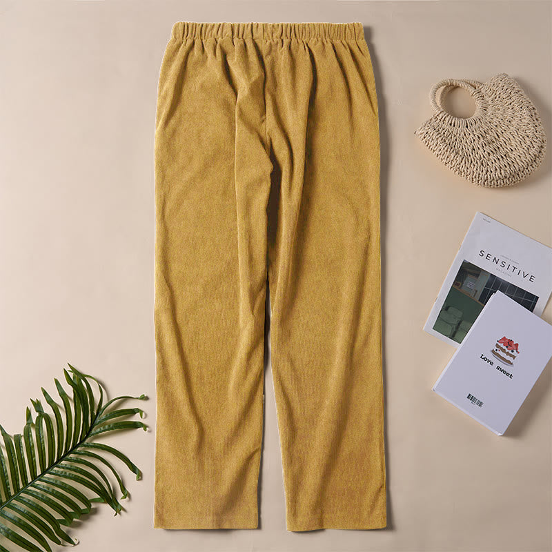 Buddha Stones Damen-Cordhose in Unifarben mit Taschen - image 20