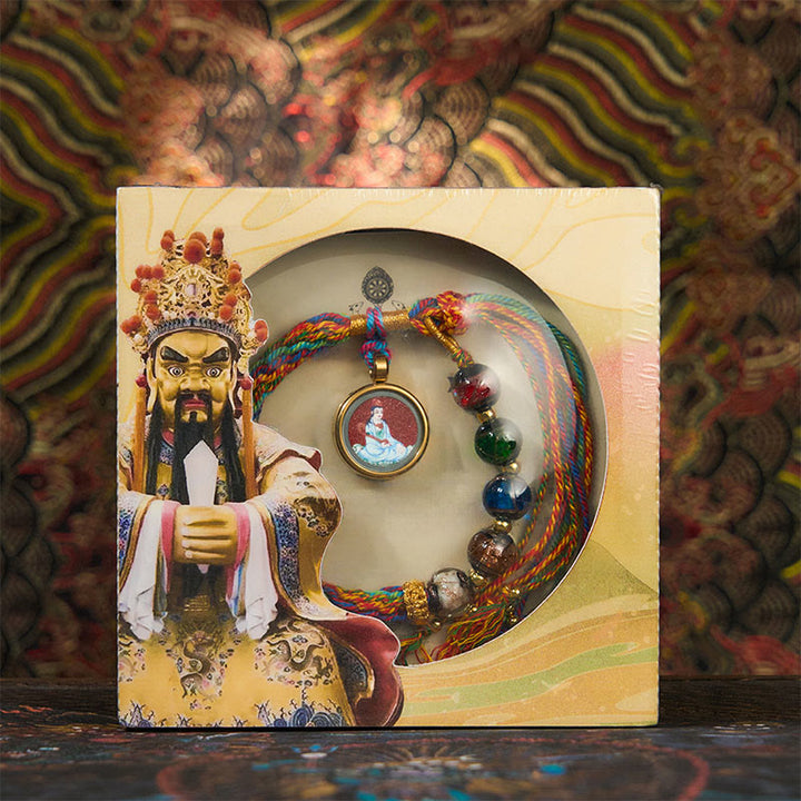 Buddha Stones Thangka-Armband mit chinesischem Tierkreiszeichen und Buddha-Motiv aus Zinnober – ein Segensritual! - Ratten-Tausendarmiger Avalokitesvara - image 1