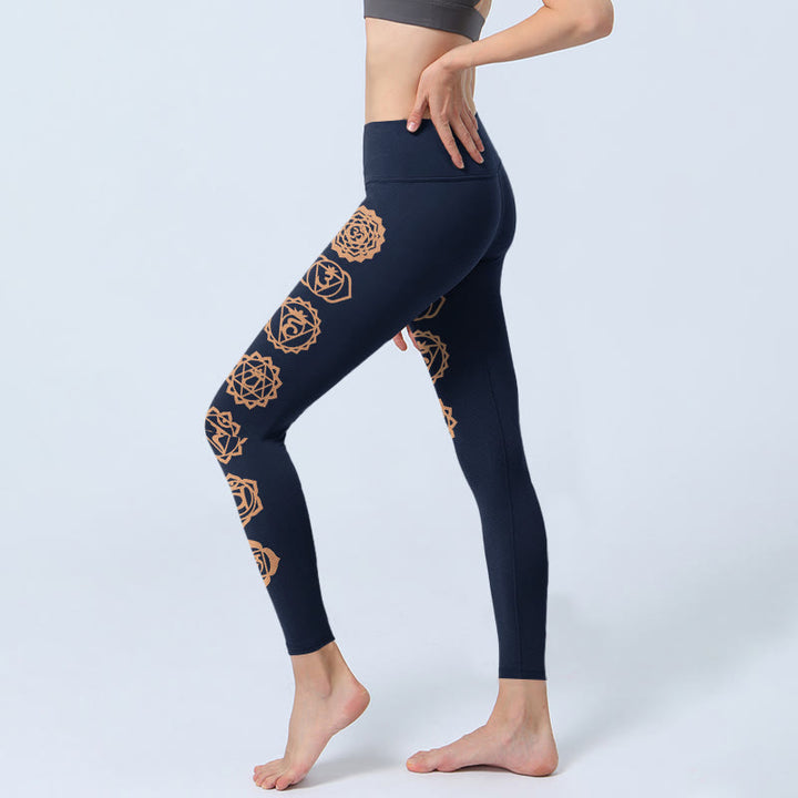 Buddha Stones Leggings mit Chakra-Muster, Yogahosen für Damen - image 2