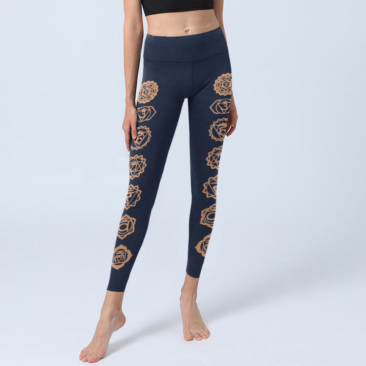 Buddha Stones Leggings mit Chakra-Muster, Yogahosen für Damen - image 5