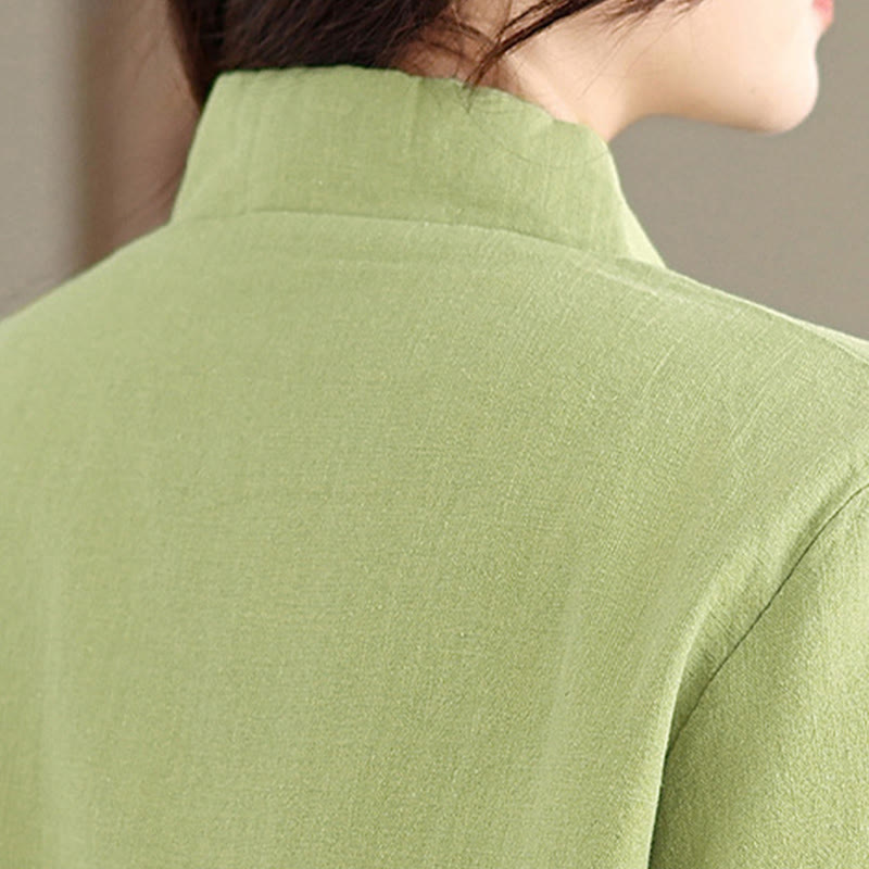 Buddha Stones Damen-Thermojacke mit langen Ärmeln, schlichtem Baumwollfutter, Knöpfen und Taschen - image 22