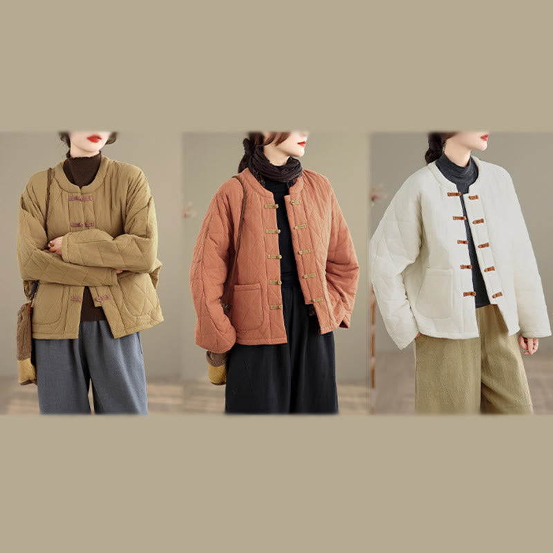 Buddha Stones Damen-Tai-Chi-Zen-Jacke mit langen Ärmeln, einfarbig, wattiert, mit Taschen - image 25