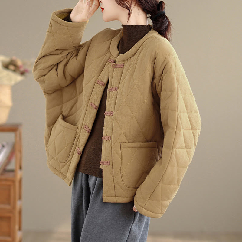 Buddha Stones Damen-Tai-Chi-Zen-Jacke mit langen Ärmeln, einfarbig, wattiert, mit Taschen - image 7