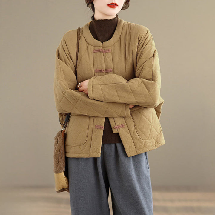 Buddha Stones Damen-Tai-Chi-Zen-Jacke mit langen Ärmeln, einfarbig, wattiert, mit Taschen - image 8