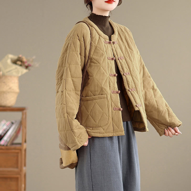 Buddha Stones Damen-Tai-Chi-Zen-Jacke mit langen Ärmeln, einfarbig, wattiert, mit Taschen - image 11