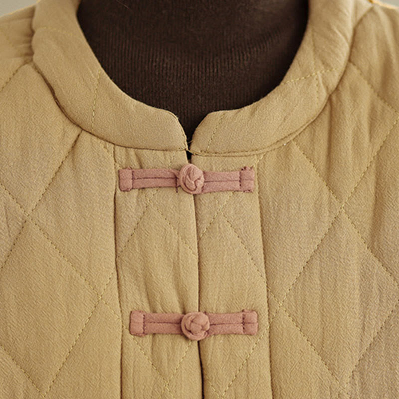 Buddha Stones Damen-Tai-Chi-Zen-Jacke mit langen Ärmeln, einfarbig, wattiert, mit Taschen - image 12