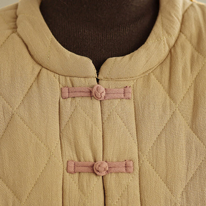 Buddha Stones Damen-Tai-Chi-Zen-Jacke mit langen Ärmeln, einfarbig, wattiert, mit Taschen - image 12