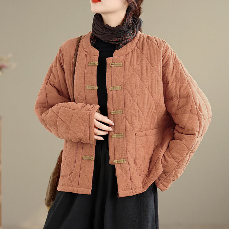 Buddha Stones Damen-Tai-Chi-Zen-Jacke mit langen Ärmeln, einfarbig, wattiert, mit Taschen - image 5