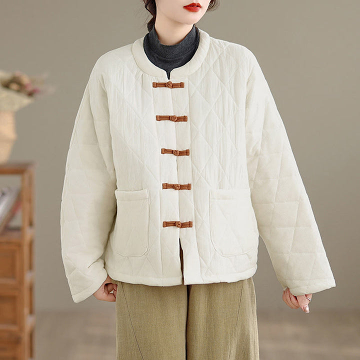 Buddha Stones Damen-Tai-Chi-Zen-Jacke mit langen Ärmeln, einfarbig, wattiert, mit Taschen - image 22