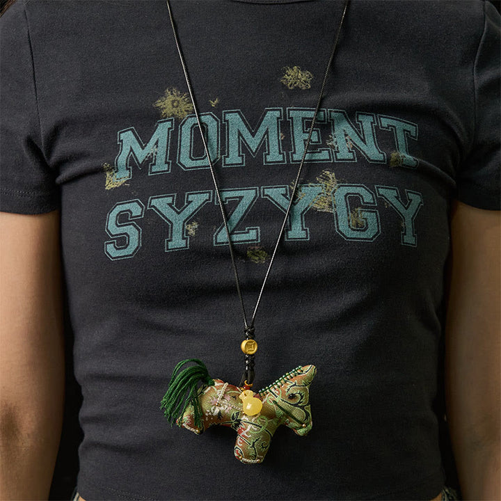 Buddha Stones , Jahr des Pferdes Shu, Brokat, Seide, lockiges Gras, Granatapfelmuster, hängende Dekoration - image 5