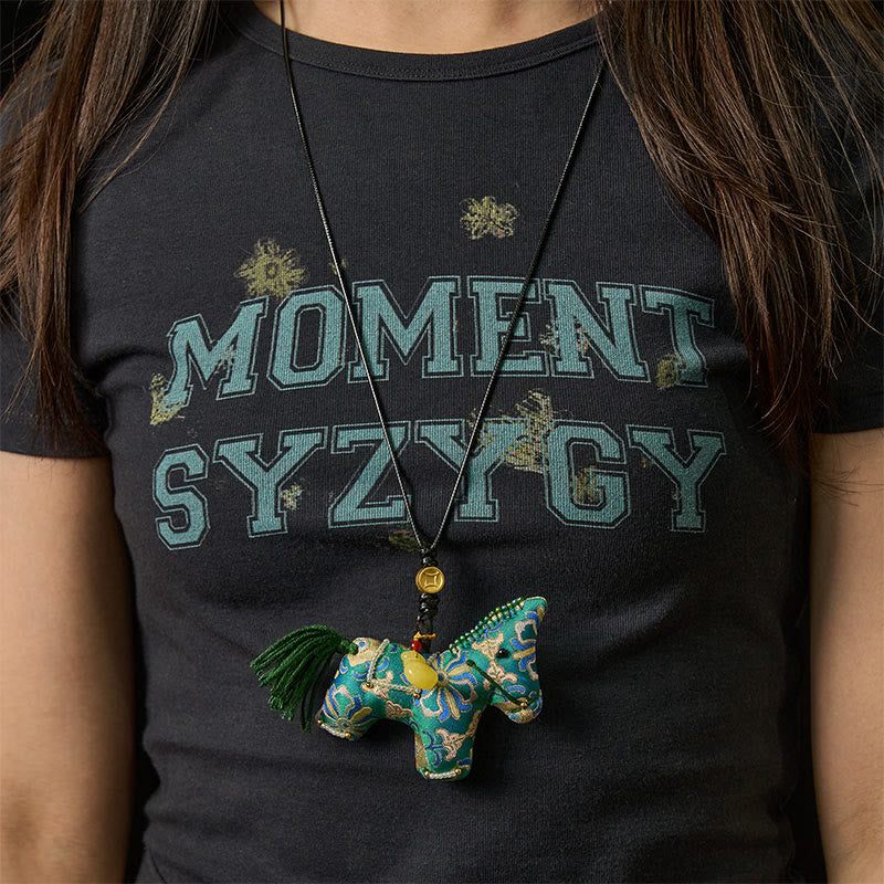 Buddha Stones , Jahr des Pferdeliedes, Brokatseide, vierseitige Schatz-Hängedekoration - image 5