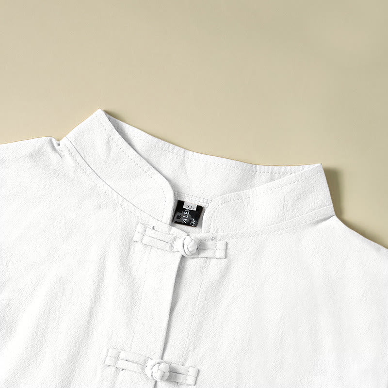 Buddha Stones Ethnic Frog-Button Langarm-Stehkragen Damen-Baumwollhemd mit Taschen - image 10