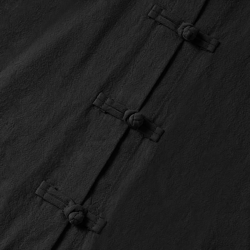 Buddha Stones Ethnic Frog-Button Langarm-Stehkragen Damen-Baumwollhemd mit Taschen - image 19