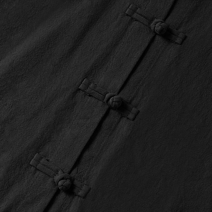 Buddha Stones Ethnic Frog-Button Langarm-Stehkragen Damen-Baumwollhemd mit Taschen - image 19