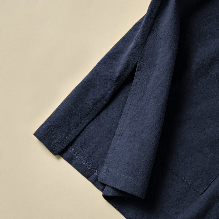 Buddha Stones Ethnic Frog-Button Langarm-Stehkragen Damen-Baumwollhemd mit Taschen - image 24